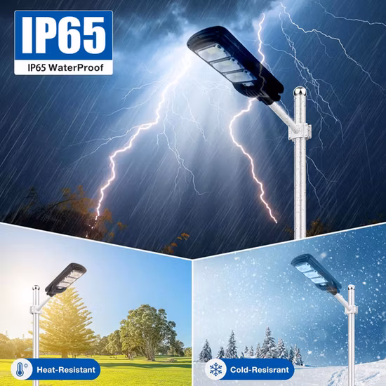 Plástico ABS IP65 à prova d'água ao ar livre 50W 100W 150W 200W 250W 300W integrado tudo em um LED luz de rua solar