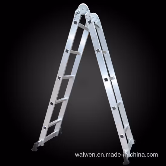 Escada dobrável telescópica multiuso de alumínio com junta